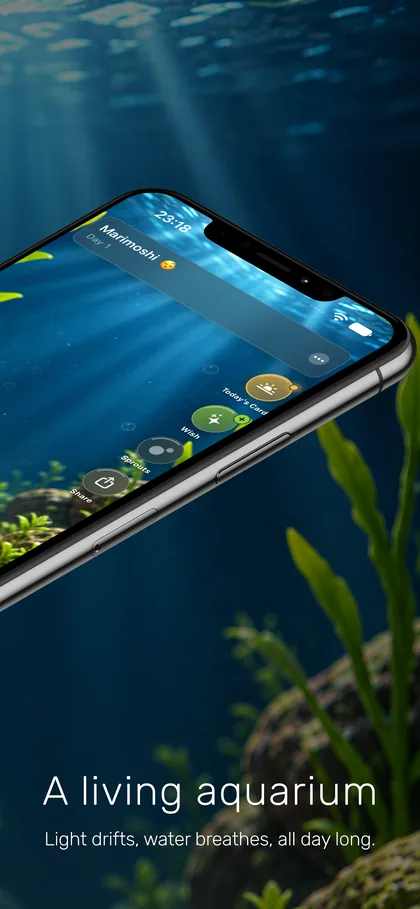 A living aquarium — Light drifts, water breathes, all day long.
